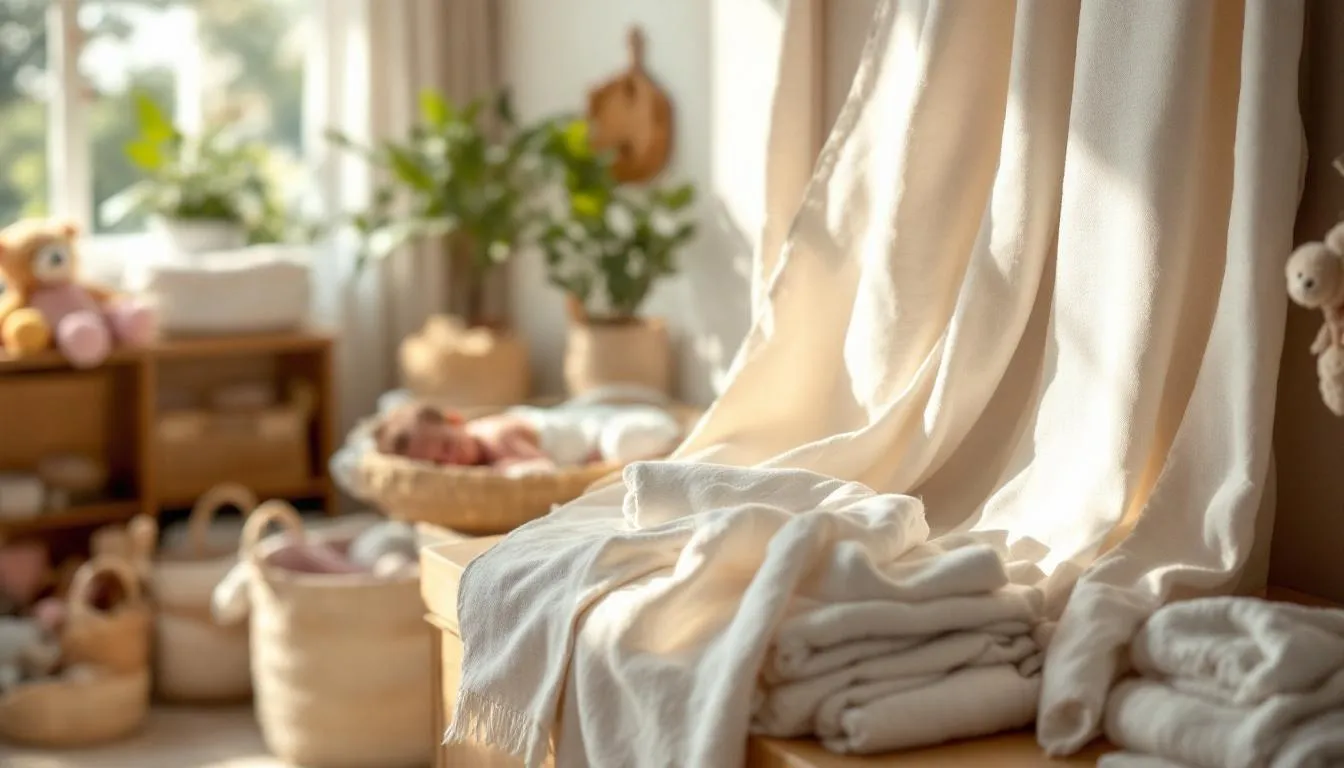 Habitación infantil acogedora con pañales de tela