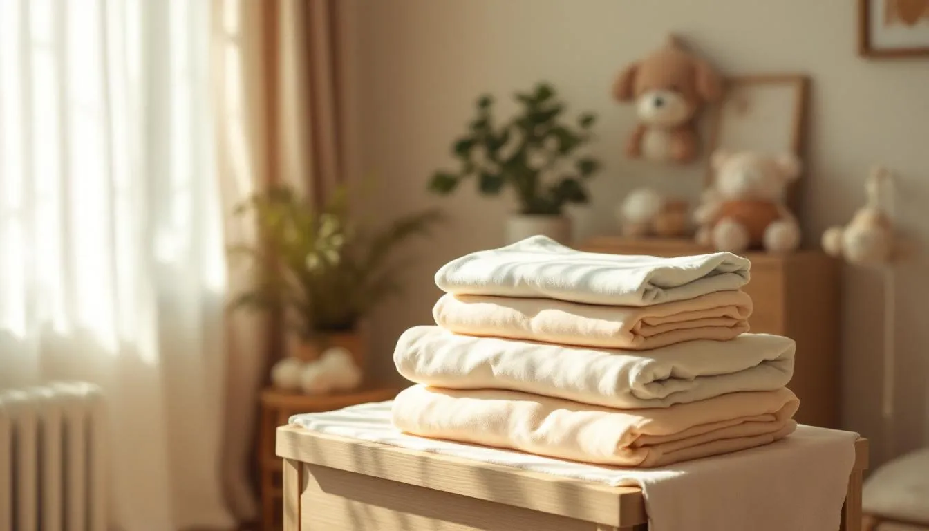 Habitación infantil acogedora con cuna madera