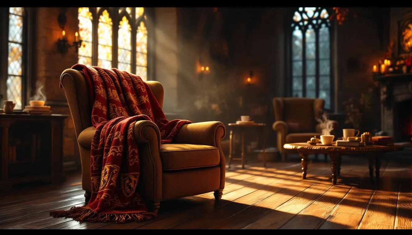 Sala común de Gryffindor en otoño acogedora
