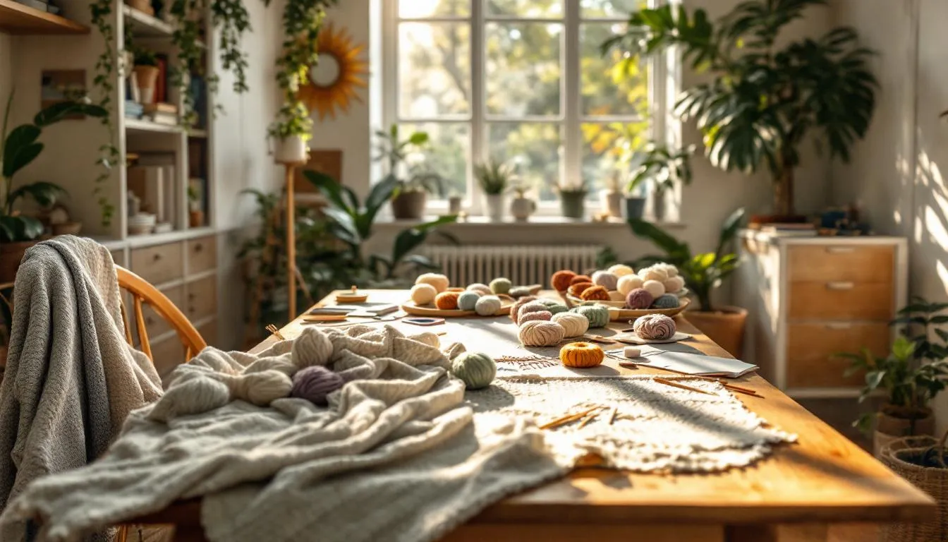 Taller de manualidades con luz natural y