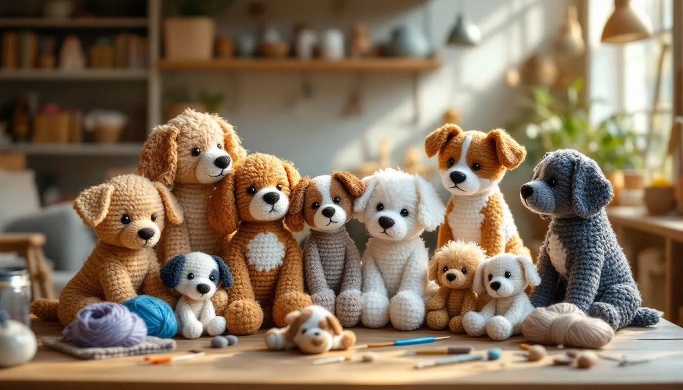 Habitación acogedora con amigurumis de crochet