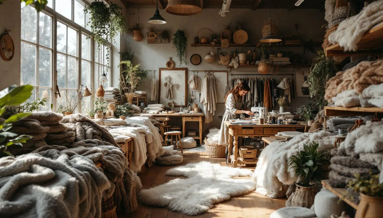 Taller artesanal con tejidos de piel de