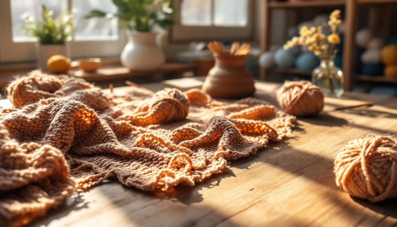 Espacio acogedor de tejido al natural