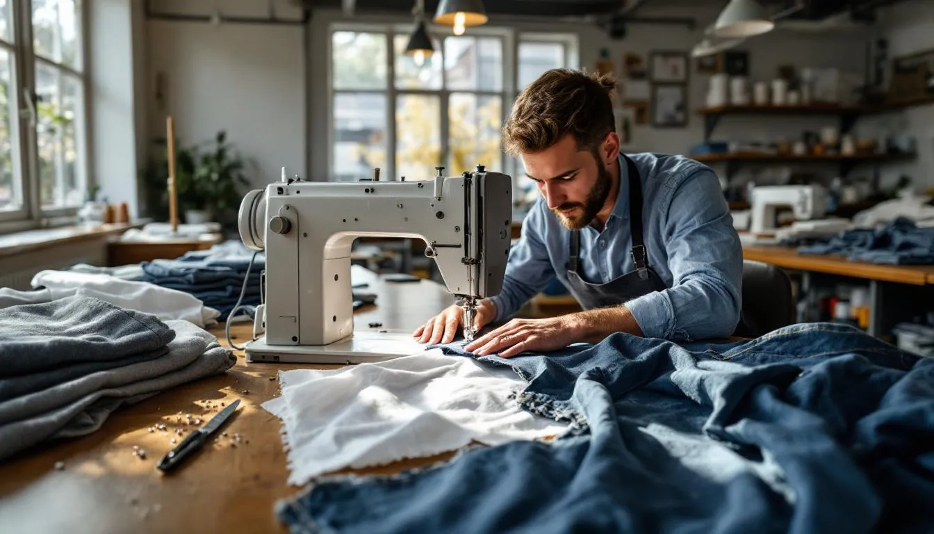 Taller de costura profesional con luz natural