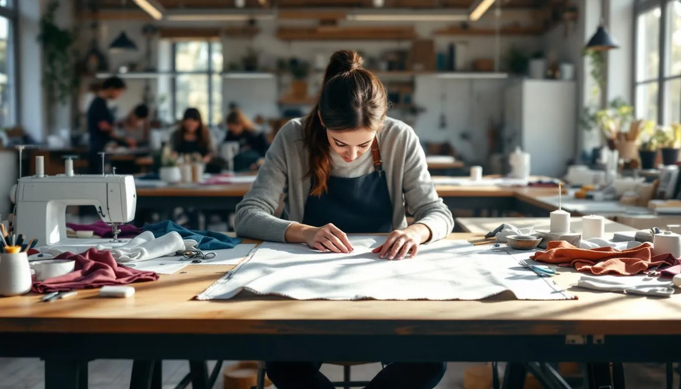 Taller de costura profesional con luz natural