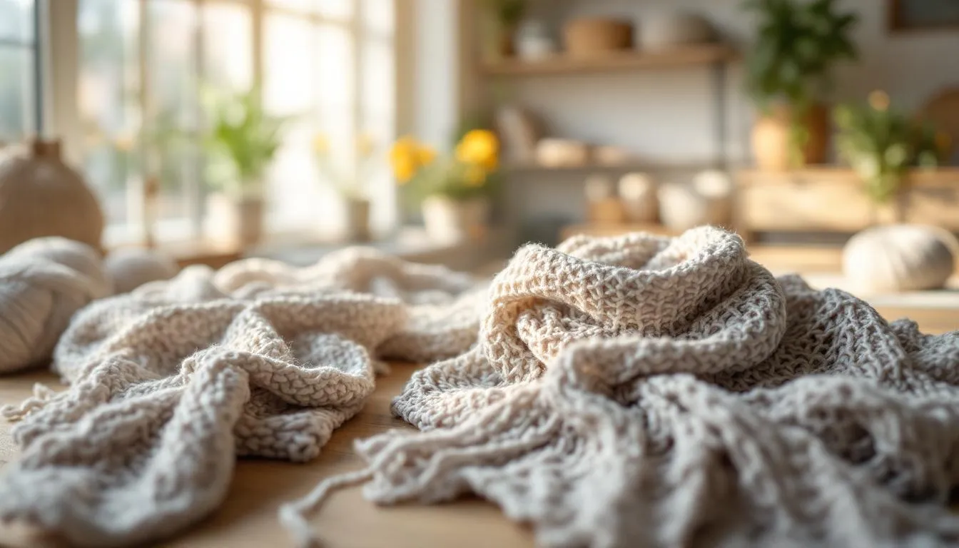 Espacio acogedor para tejer bufandas reversibles