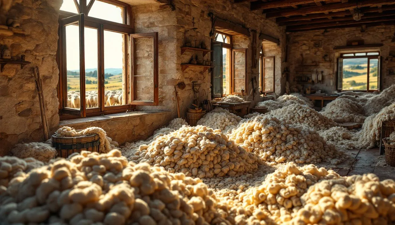 Taller tradicional de lana merina en campo