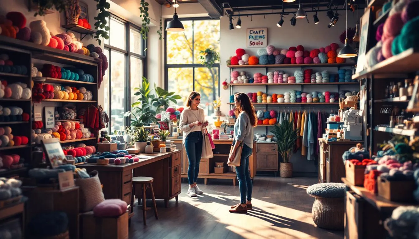 Interior acogedor de tienda de manualidades