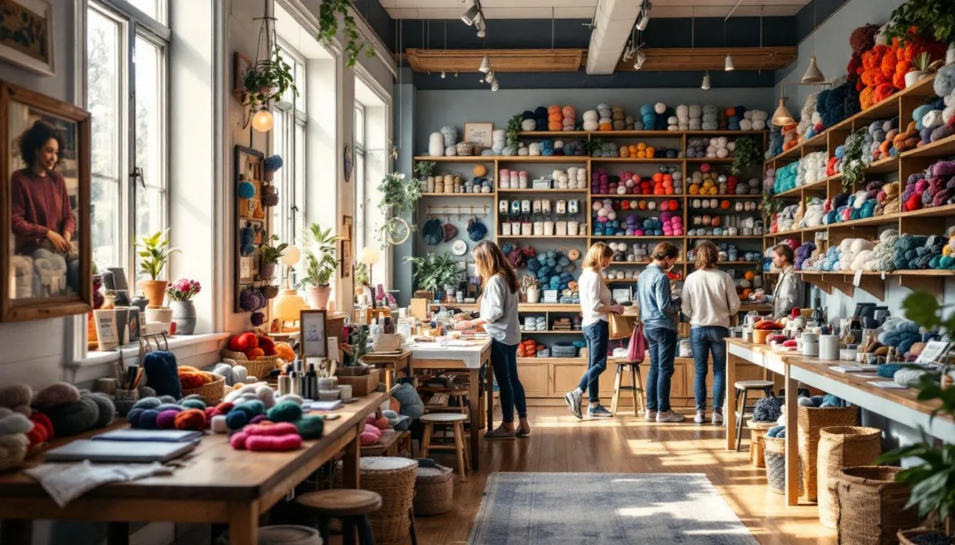 Interior acogedor de tienda de manualidades
