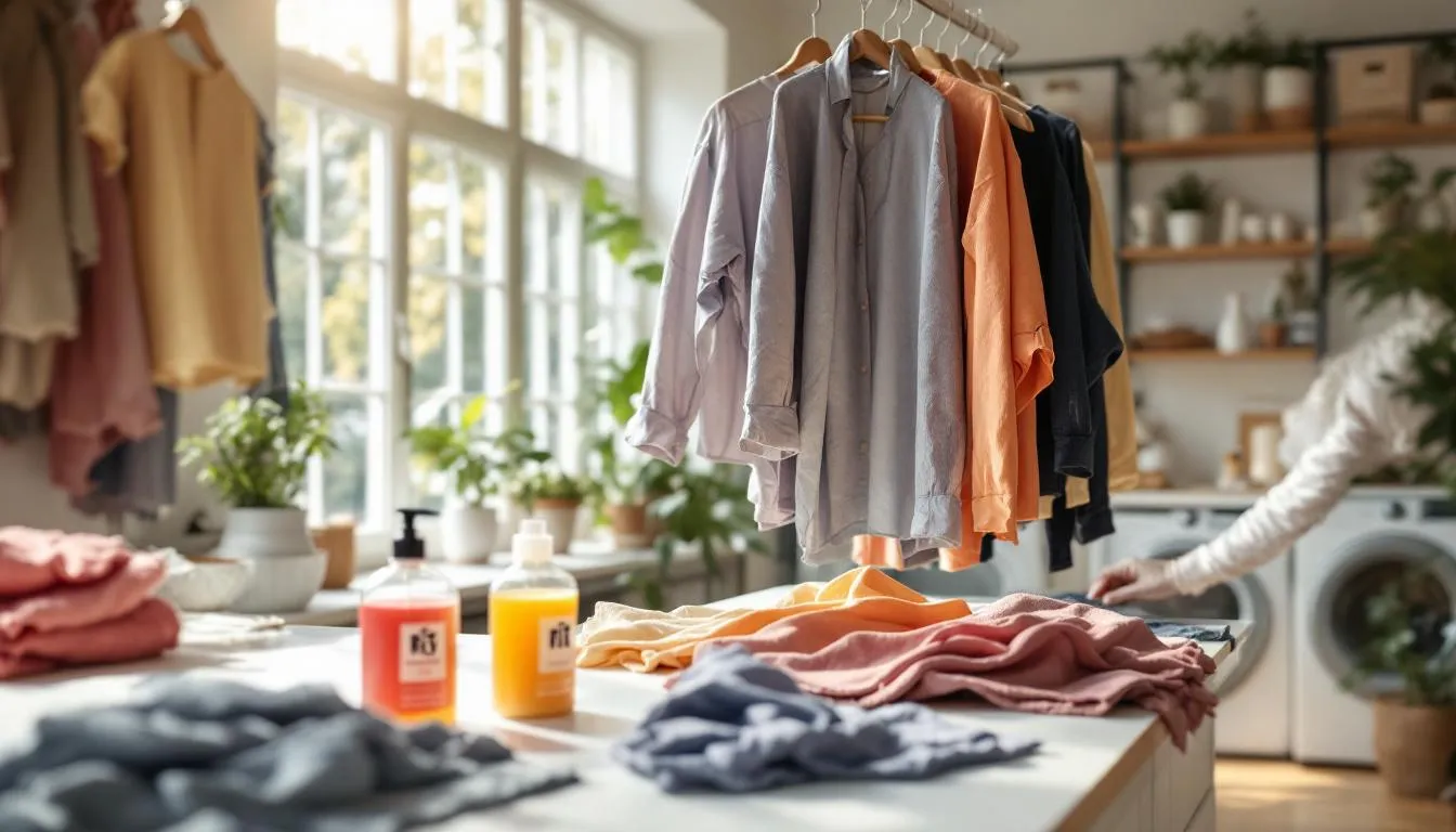 Lavandería moderna con tratamiento de telas