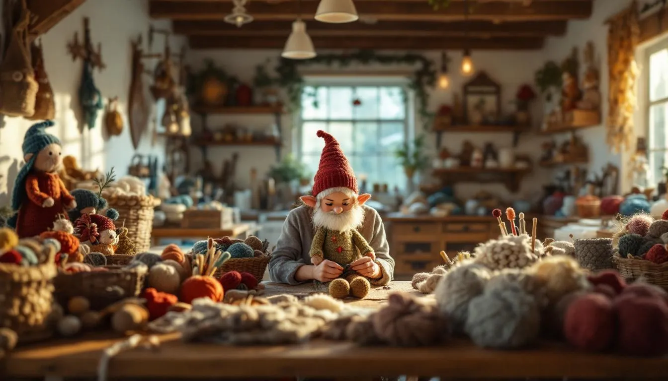 Taller artesanal luminoso con muñecos amigurumi