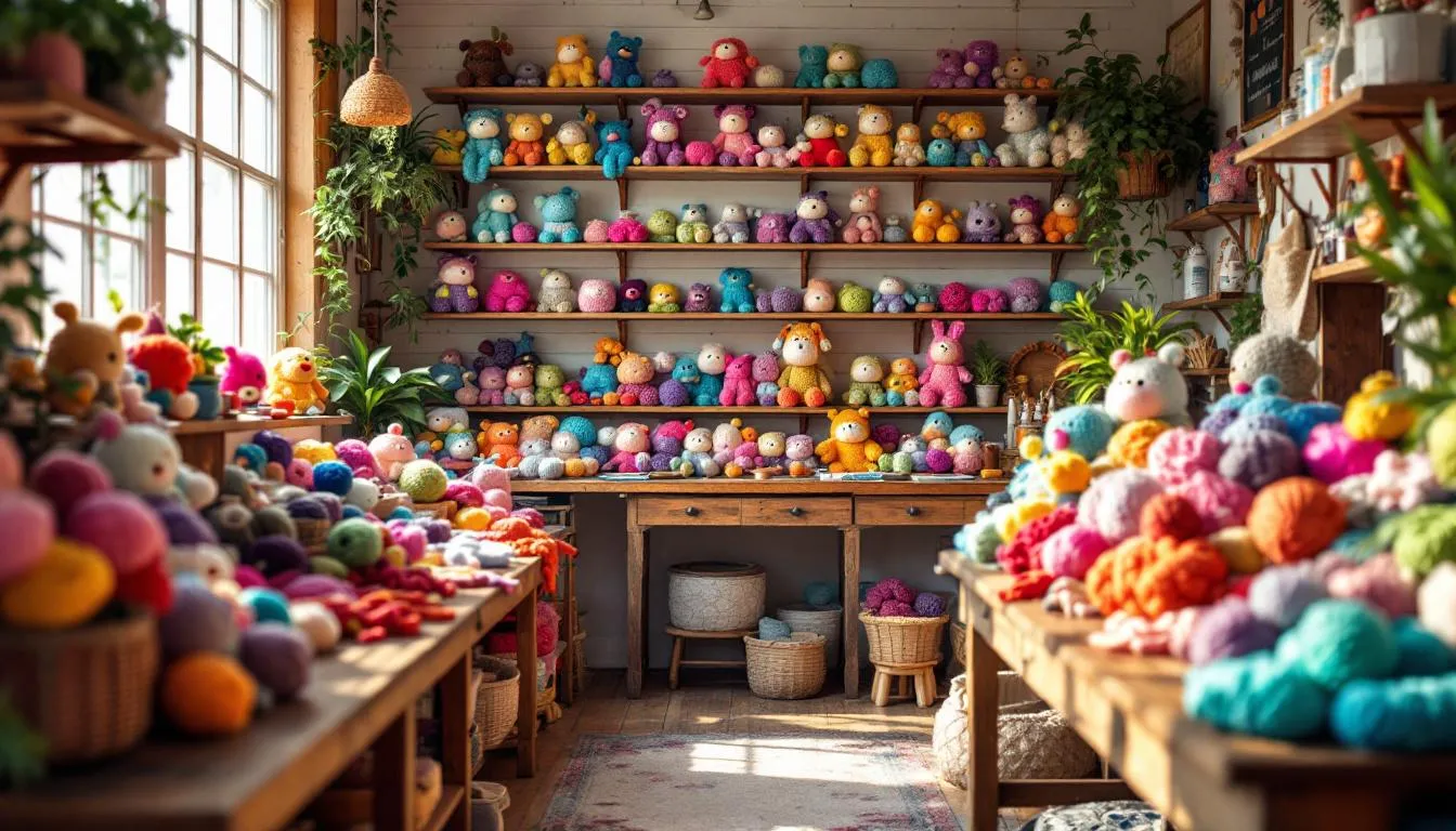 Taller artesanal con amigurumis coloridos y luz