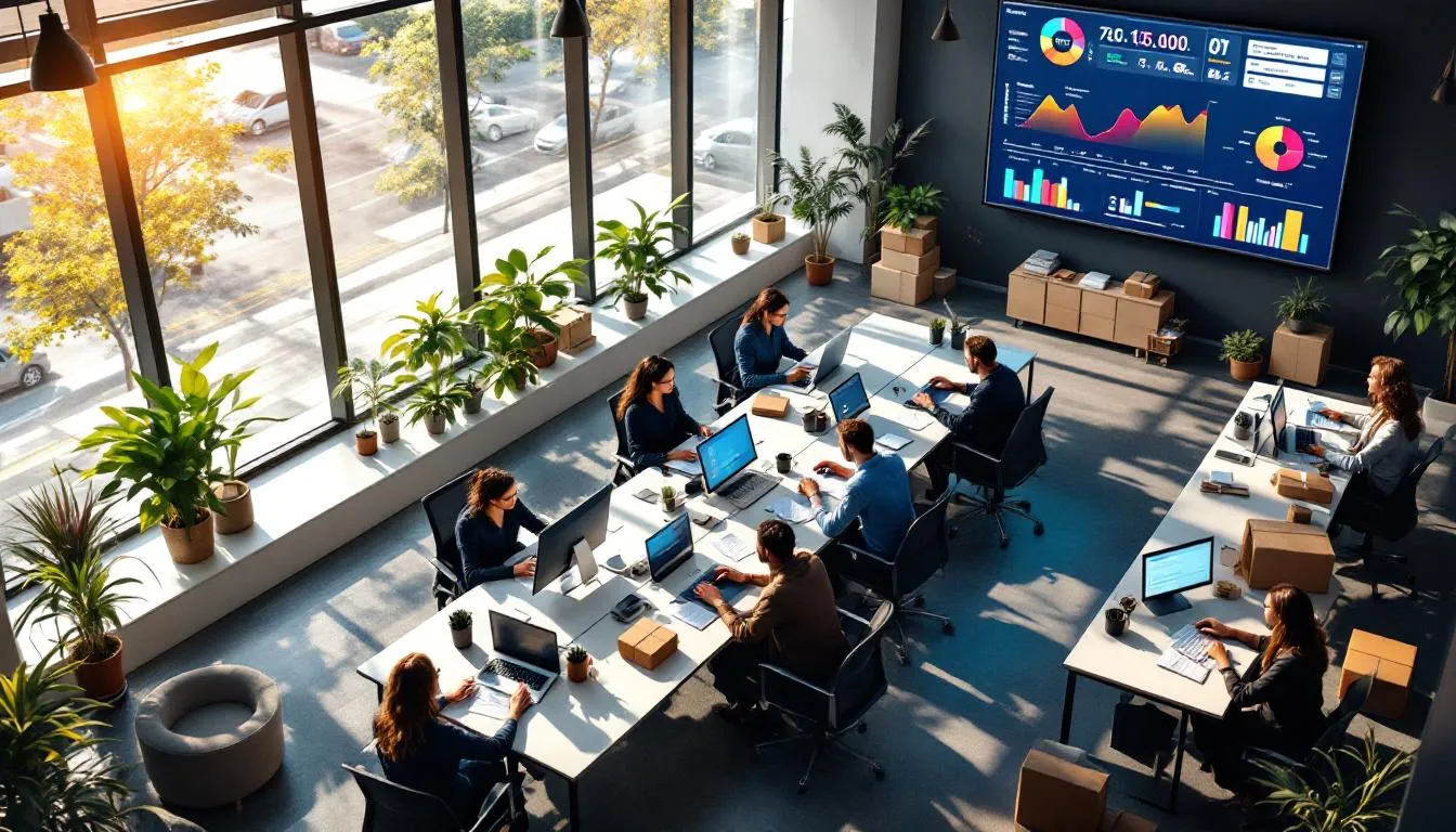 Oficina moderna de atención al cliente eficiente