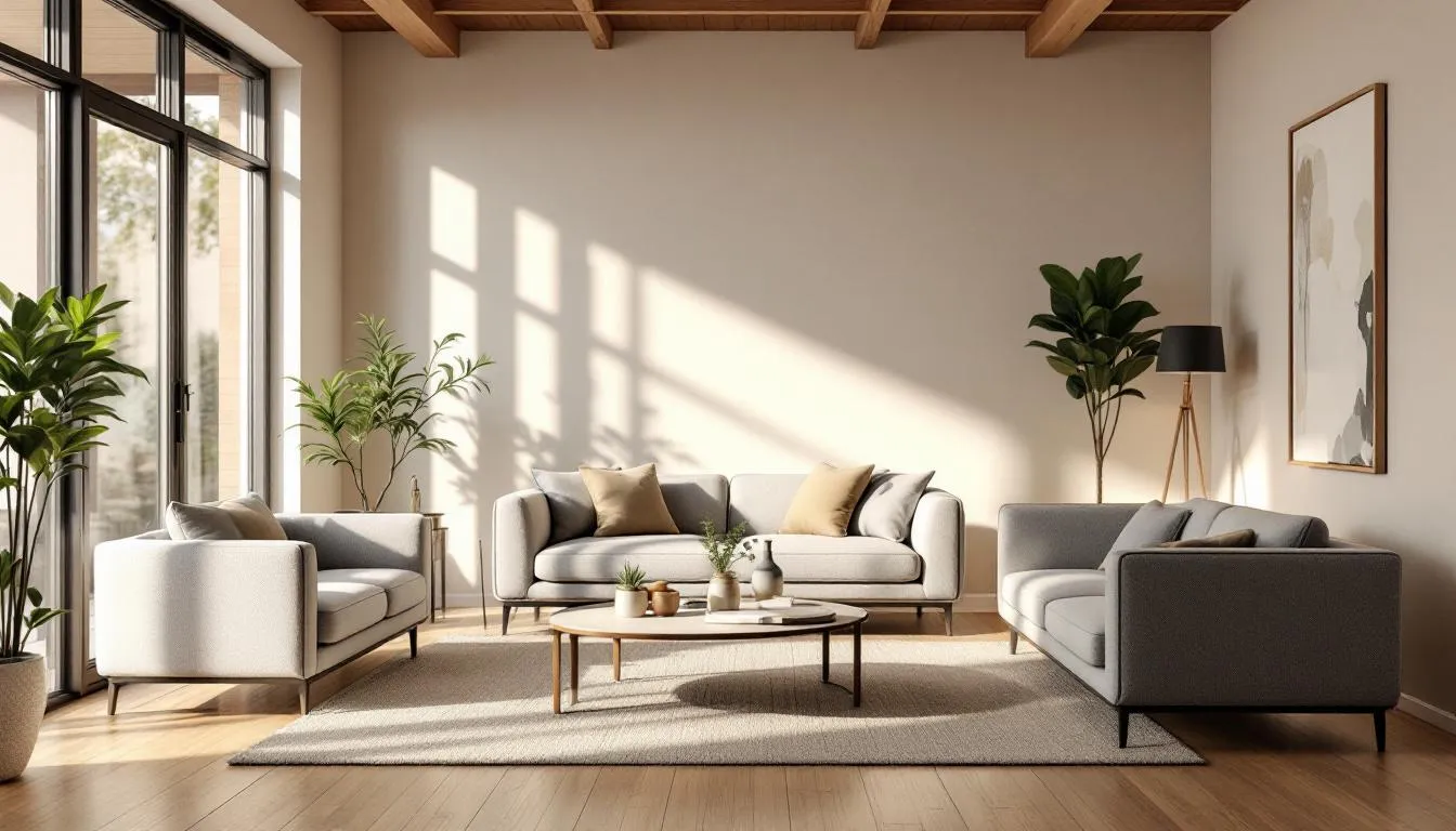 Salón moderno con sofás y luz natural