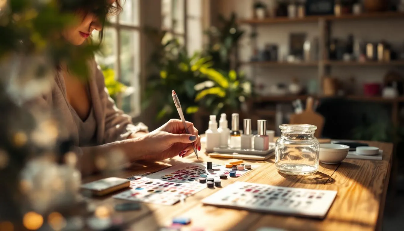 Estudio de arte de uñas con luz