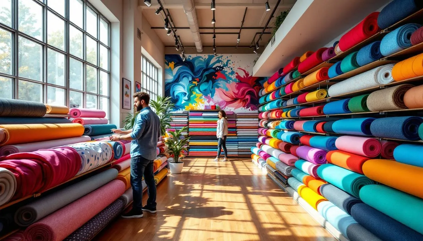Tienda moderna de telas para sublimación colorida