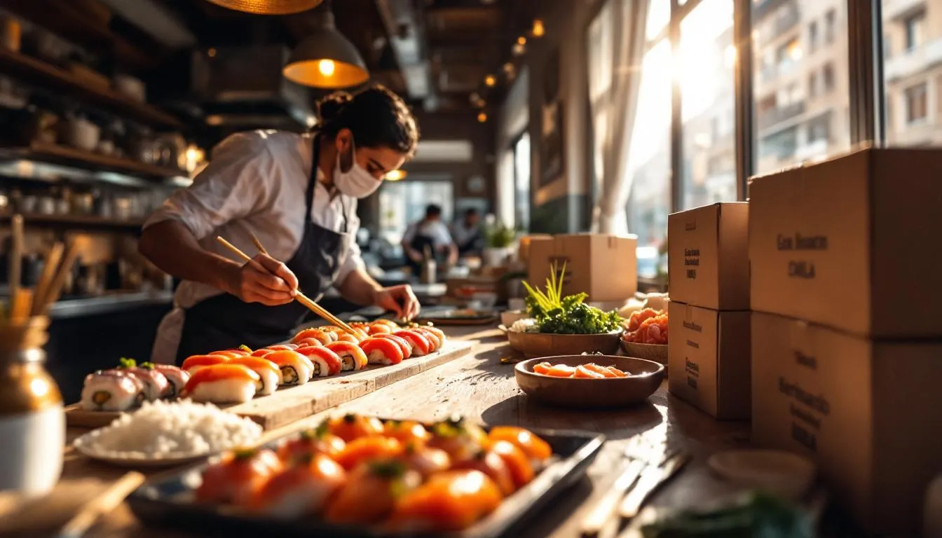 Cocina de sushi animada en San Bernardo