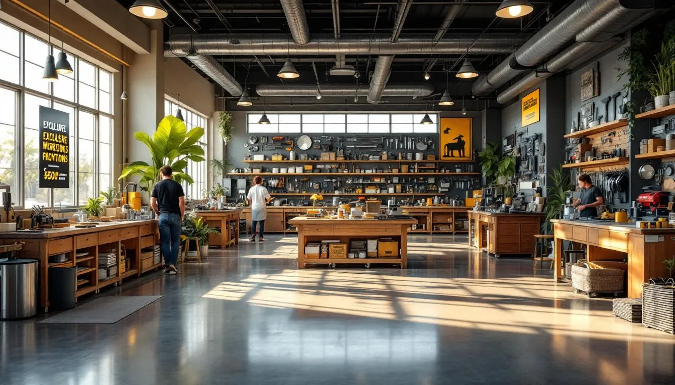 Tienda moderna de materiales y herramientas en