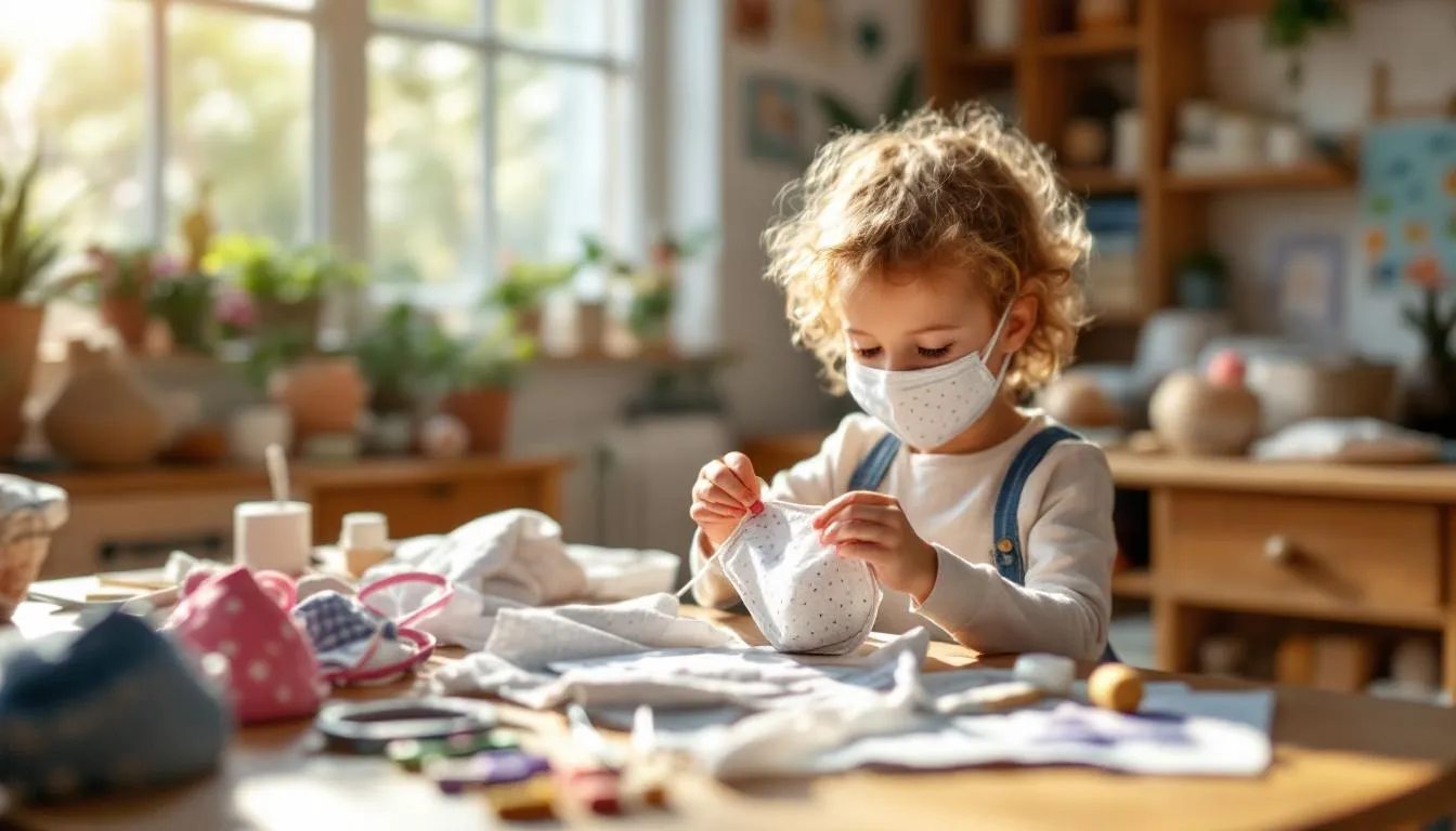 Taller infantil de costura con luz natural