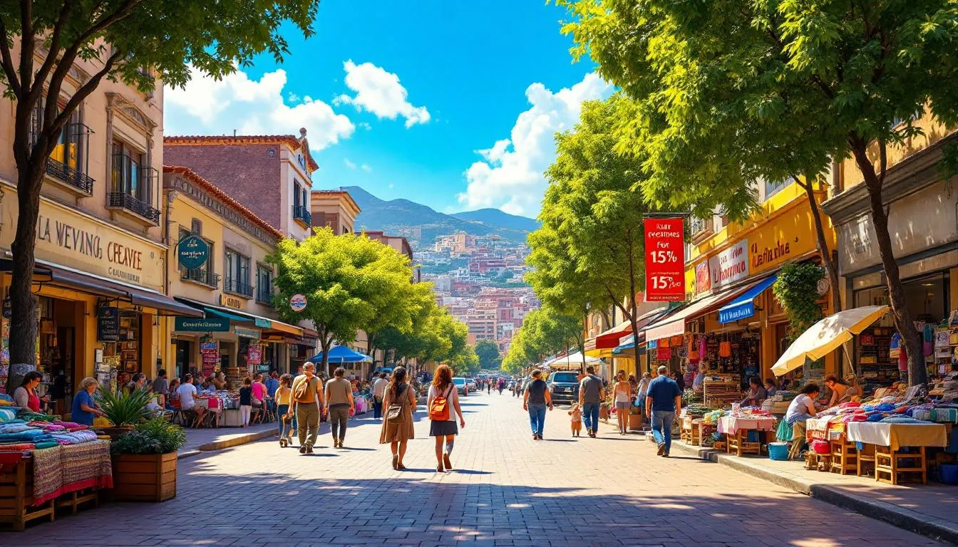 Barrio animado en La Florida, Chile
