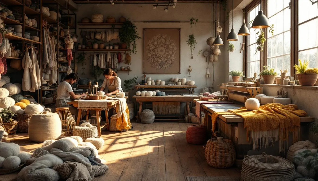 Taller artesanal de tejidos con luz natural