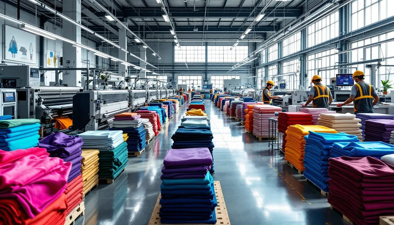 Fábrica textil moderna con maquinaria avanzada