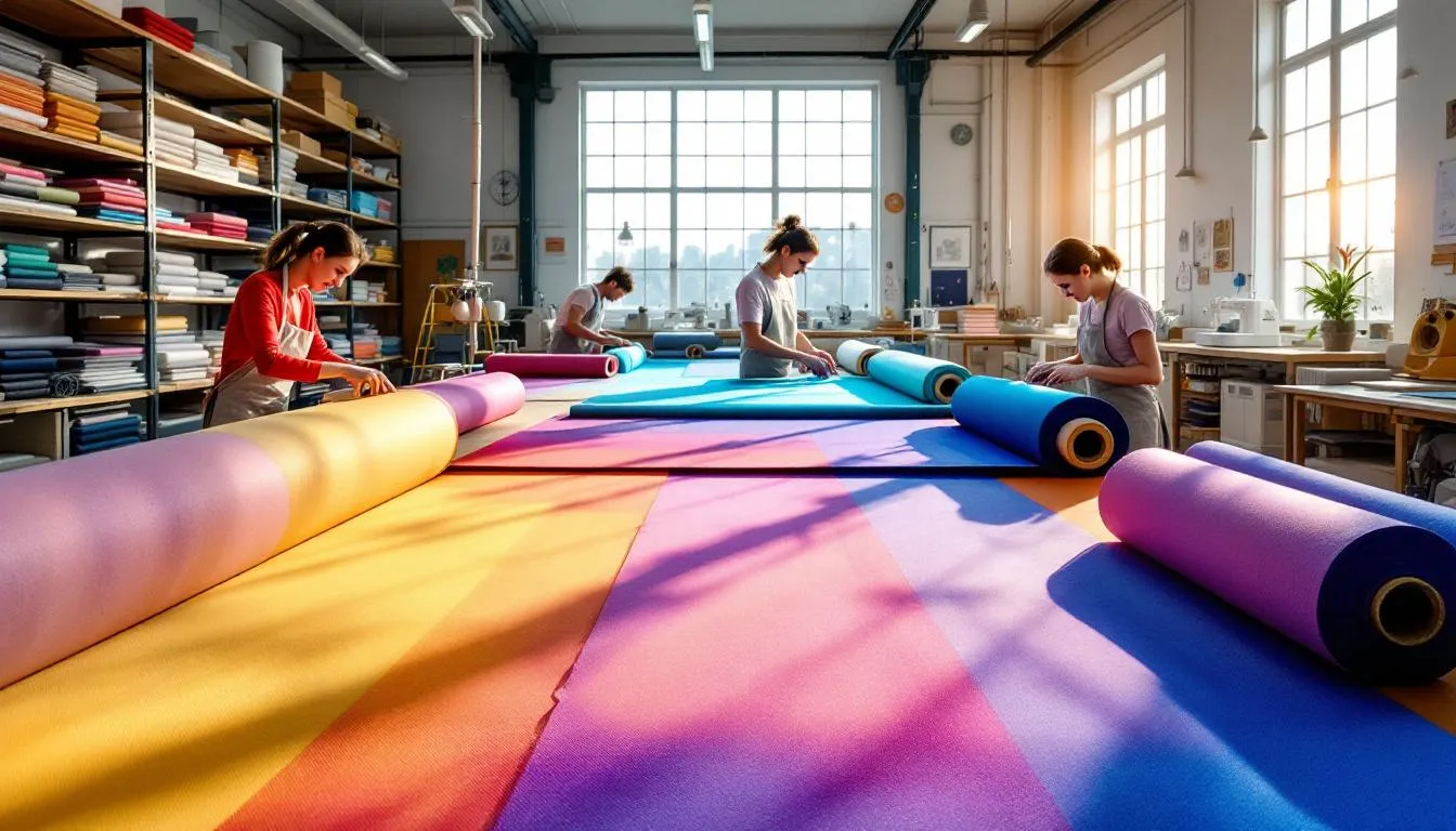 Taller moderno de telas sublimadas coloridas