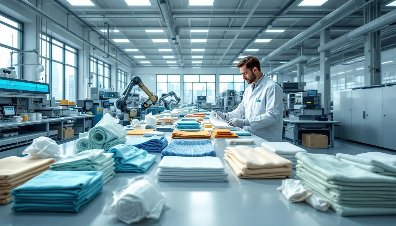 Laboratorio industrial moderno con producción textil avanzada