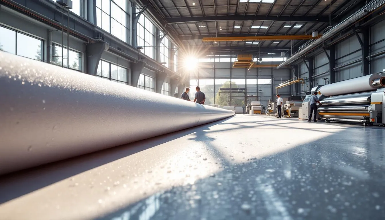 Fábrica moderna de tejidos impermeables sostenibles