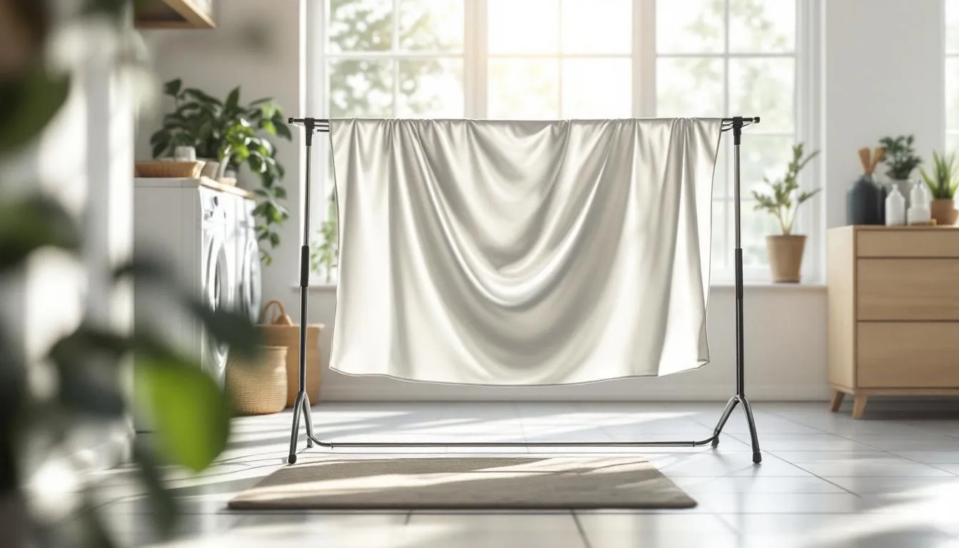 Cuarto de lavado moderno con tela elástica