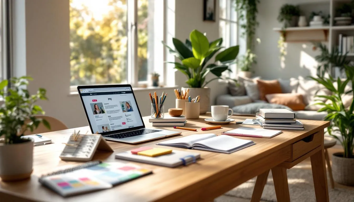 Oficina moderna luminosa y organizada