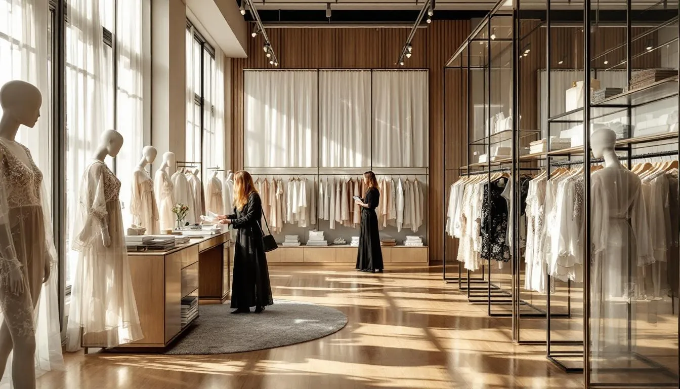 Boutique elegante de telas transparentes