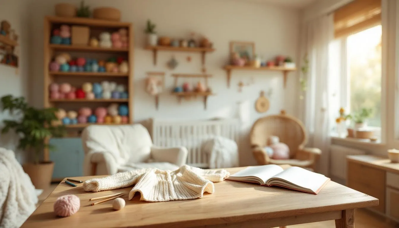 Habitación infantil acogedora con lanas y tejido