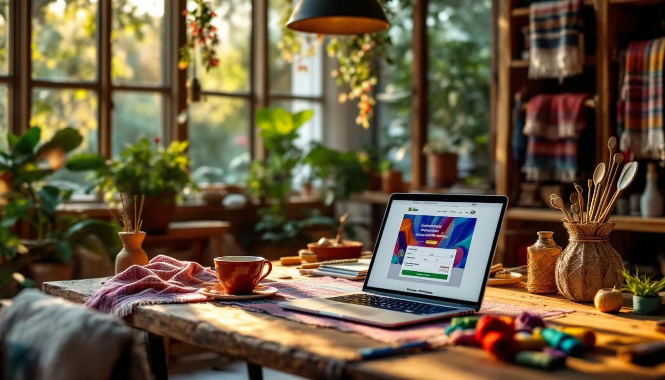 Espacio creativo moderno con textiles chilenos