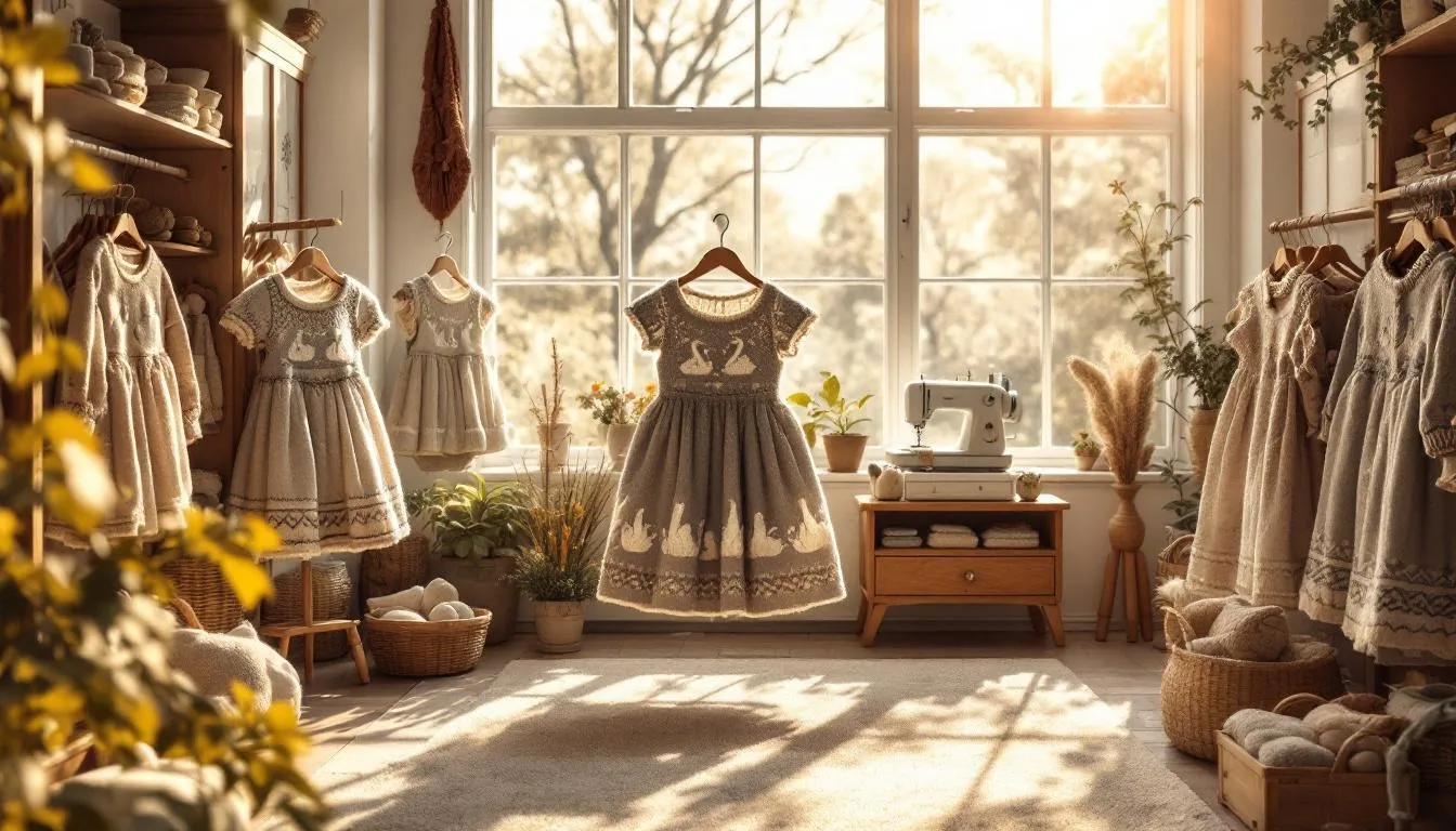 Boutique infantil con vestidos tejidos a mano