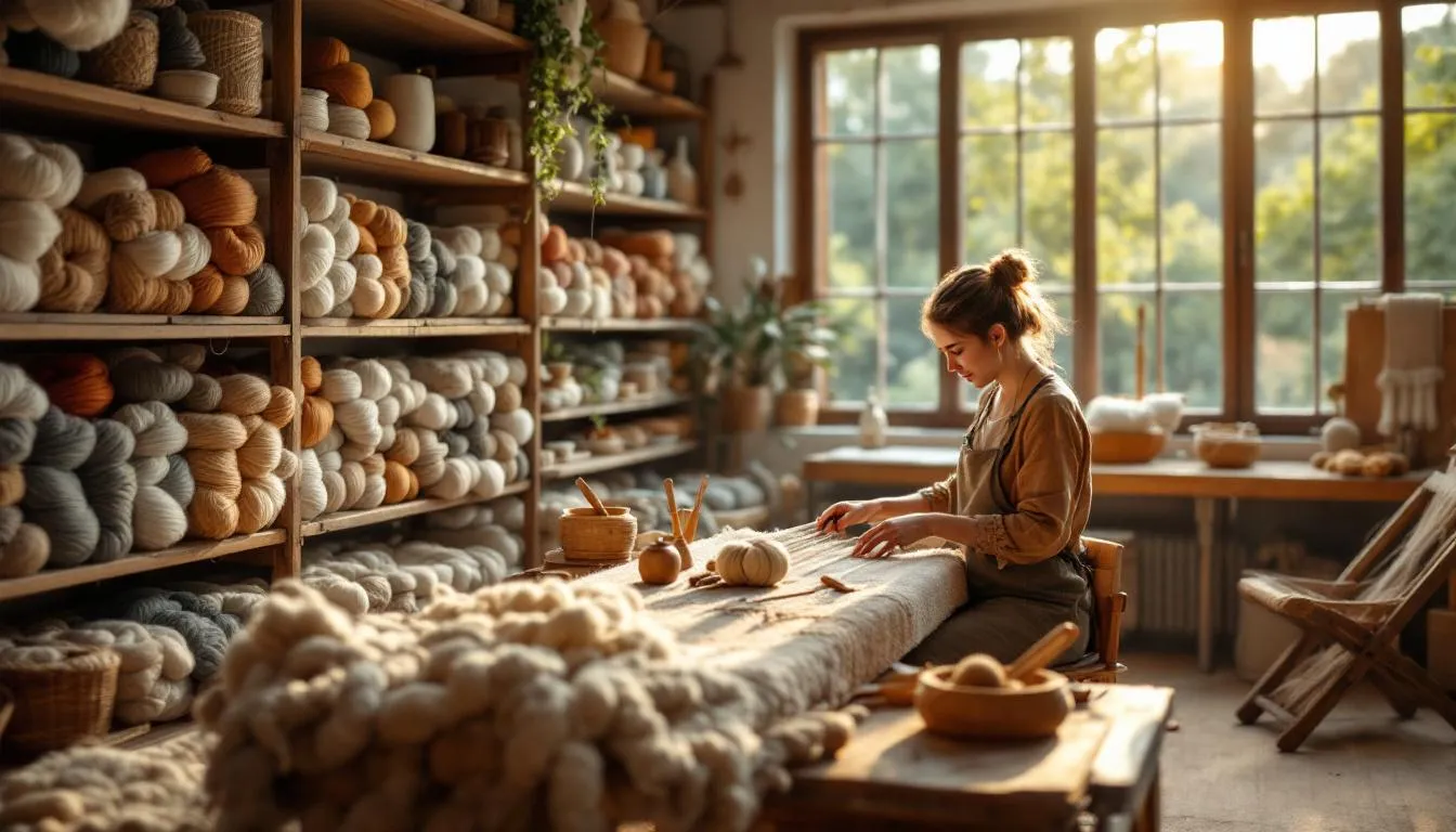 Taller artesanal de lana con luz natural