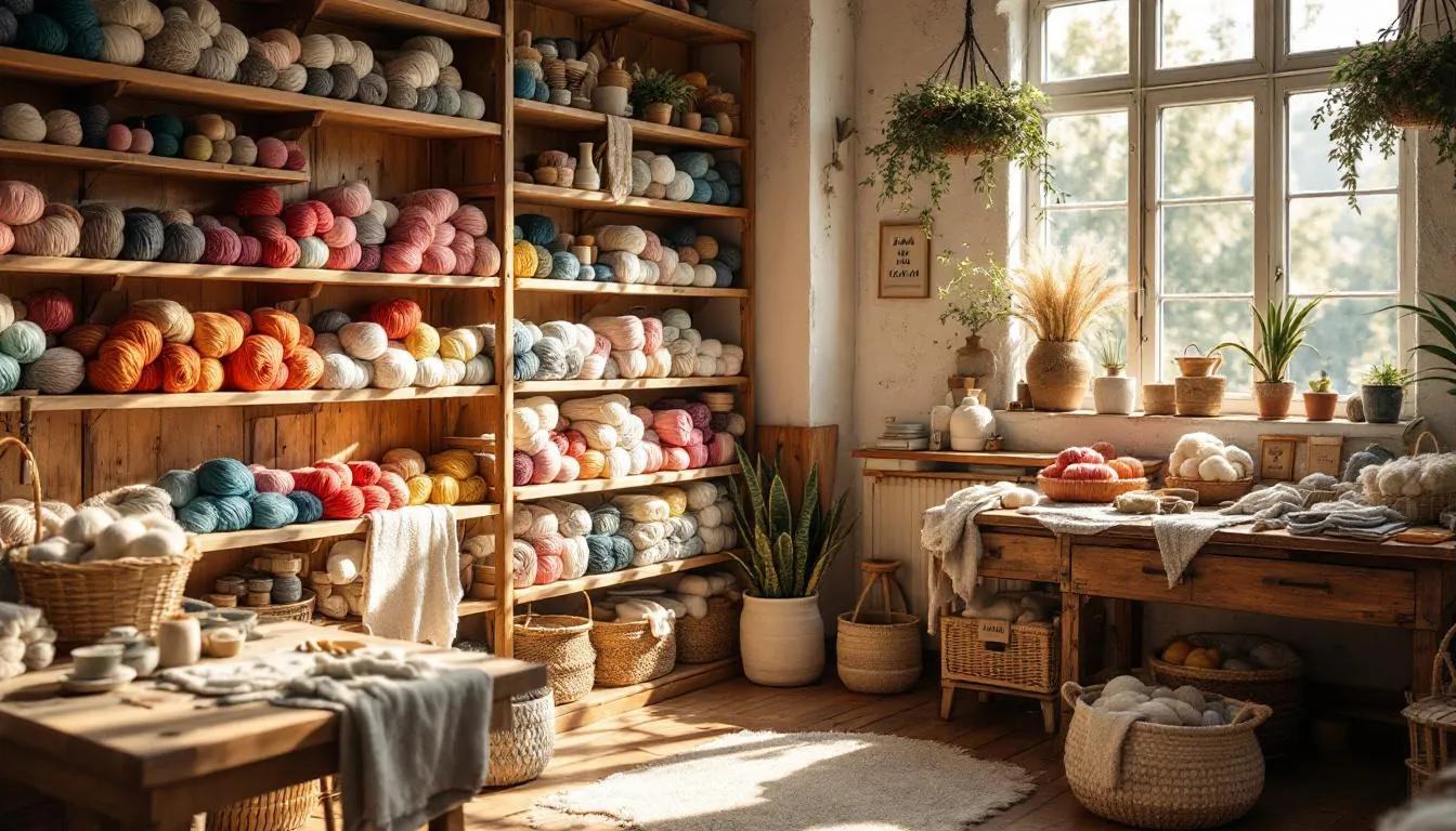 Taller artesanal luminoso con lana española