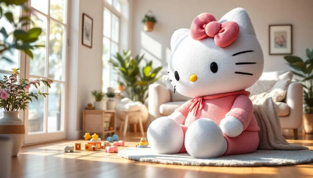 Gran peluche realista de Hello Kitty