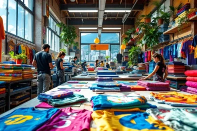 Taller textil vibrante en Medellín con estampado