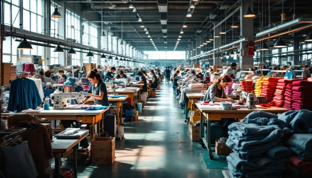 Taller textil con máquinas de coser industriales